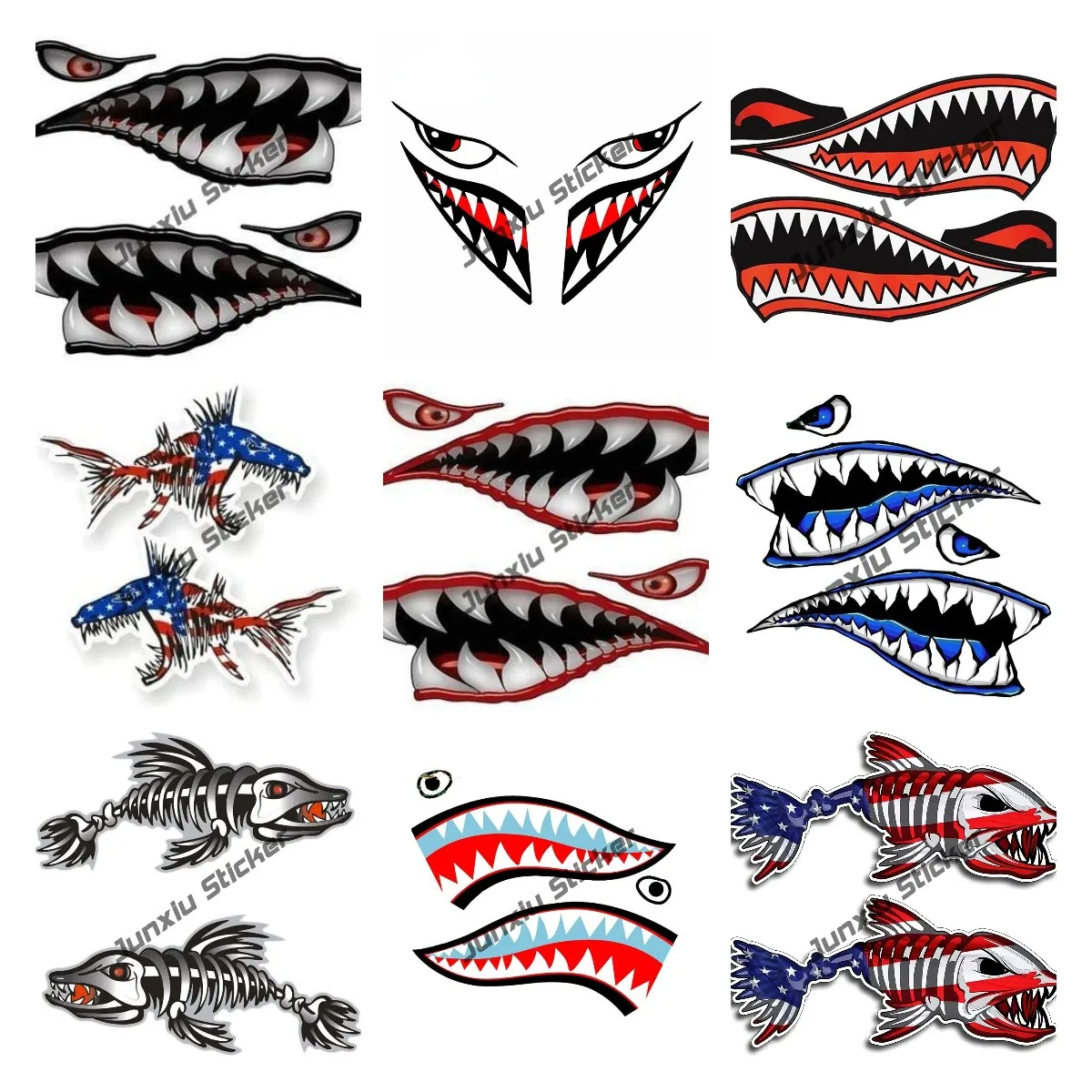 Fishing Boat Oar - Wall Art Warhawk Shark Tiger Sticker